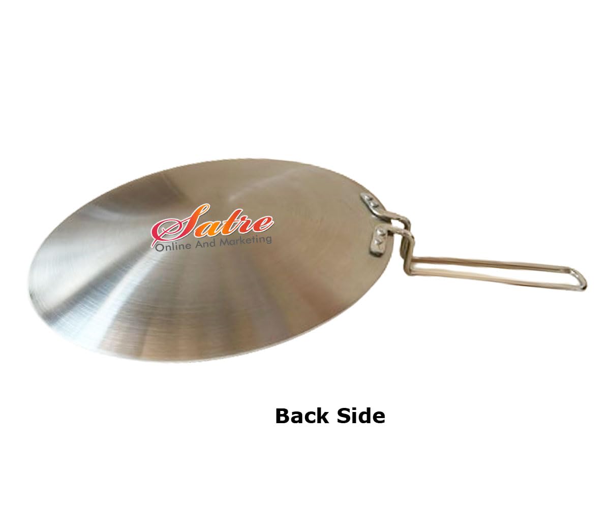 Satre Online and Marketing Triply Honeycomb Stainless Steel Concave Roti Tawa, Riveted Handle, Roti Tawa/Pan, Induction compatible, Nonstick Roti Tawa