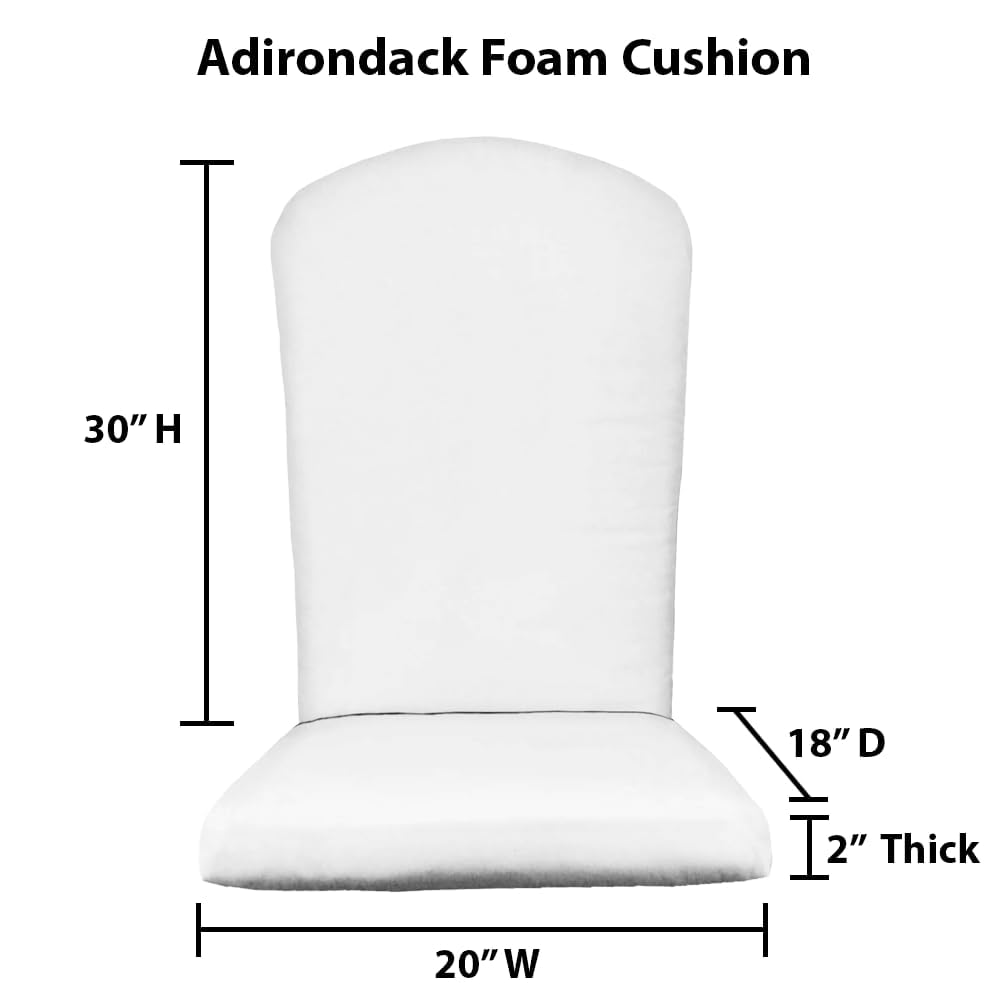 RSH DECOR: Sunbrella Foam Adirondack Chair Cushion | 48” x 20” x 2” | Sunbrella Performance Fabric | Water and Fade-Resistant | Outdoor Cushion for Patio Furniture | Milano Cobalt