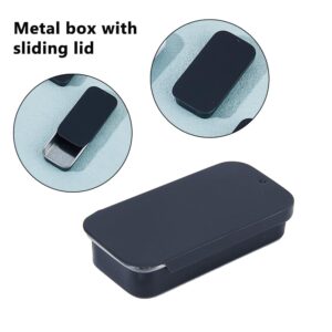 DICOSMETIC 9Pcs Metal Tin Containers 3 Colors Tinplate Rectangular Storage Box Mini Slide Top Lids Tin Small Cover Push-Pull Tin Empty Tins Can for Wedding Jewelry Lip Balm Home Organizer