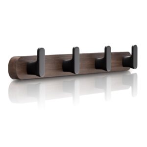 fatasty coat rack wall mount，solid walnut wall mounted coat rack with 4 heavy duty wall hooks for hanging coats，backpacks，towels，etc. coat hooks wall mount for entryway, bathroom,etc