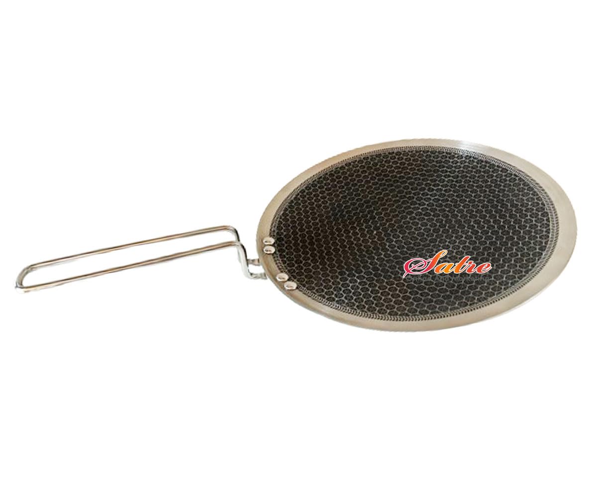 Satre Online and Marketing Triply Honeycomb Stainless Steel Concave Roti Tawa, Riveted Handle, Roti Tawa/Pan, Induction compatible, Nonstick Roti Tawa