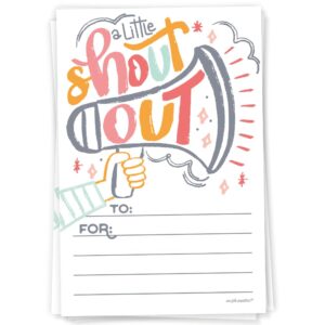 fun shout out cards for employees, office staff, teachers and students - appreciation and recognition reward cards for school or work bulletin board (50 count)