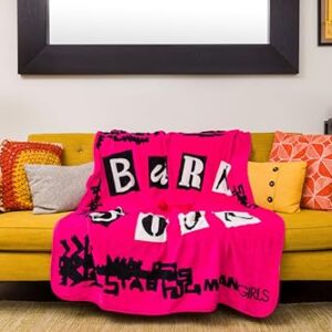 Silver Buffalo Mean Girls Burn Book Regina George, Karen Smith, Gretchen Wieners, and Cady Heron 45" x 60" Fleece Throw, Soft and Cozy Blanket, 250 GSM