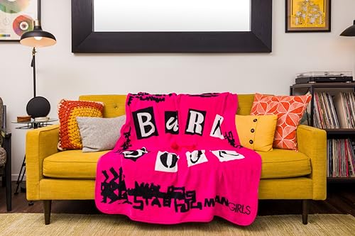 Silver Buffalo Mean Girls Burn Book Regina George, Karen Smith, Gretchen Wieners, and Cady Heron 45" x 60" Fleece Throw, Soft and Cozy Blanket, 250 GSM