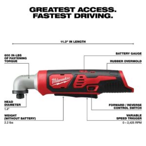 Generic For Milwaukee 2467-20 M12 12V 1/4-Inch Hex Right Angle Impact Driver - Bare Tool