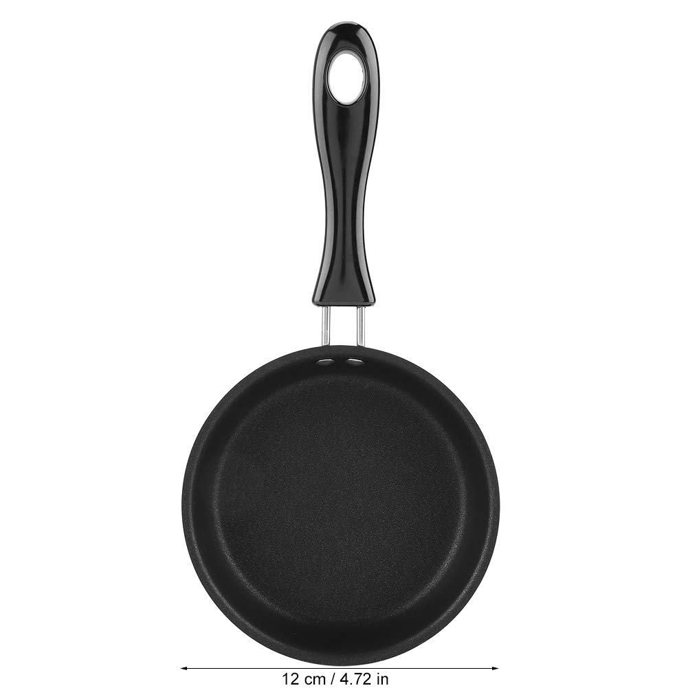 Generic Small Frying Pan, Mini Egg Omelette Pan, Portable Nonstick Pot with Comfort Grip Healthy and Safe, 12 cm/4.72"" Single Egg Frying Skillet, Black