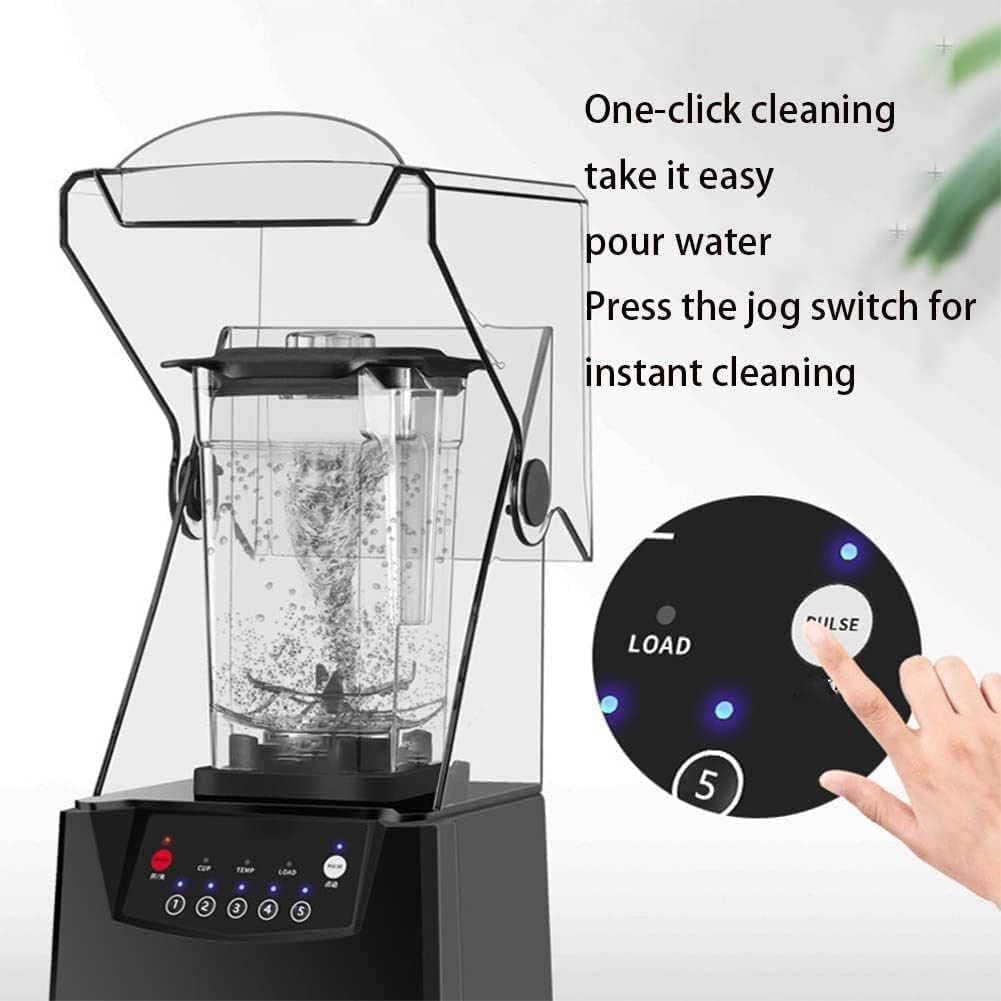 WHIPIN Blender Smoothie Maker, 2L Commercial Smoothie Mixer with Sound Enclosure, 2200W Heavy Duty Kitchen Mixer Milkshake Smoothie, 17000rpm Blade, 5 Presets, Silent Broken