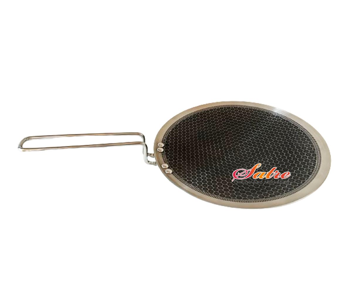 Satre Online and Marketing Triply Honeycomb Stainless Steel Concave Roti Tawa, Riveted Handle, Roti Tawa/Pan, Induction compatible, Nonstick Roti Tawa