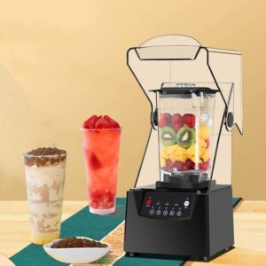 WHIPIN Blender Smoothie Maker, 2L Commercial Smoothie Mixer with Sound Enclosure, 2200W Heavy Duty Kitchen Mixer Milkshake Smoothie, 17000rpm Blade, 5 Presets, Silent Broken