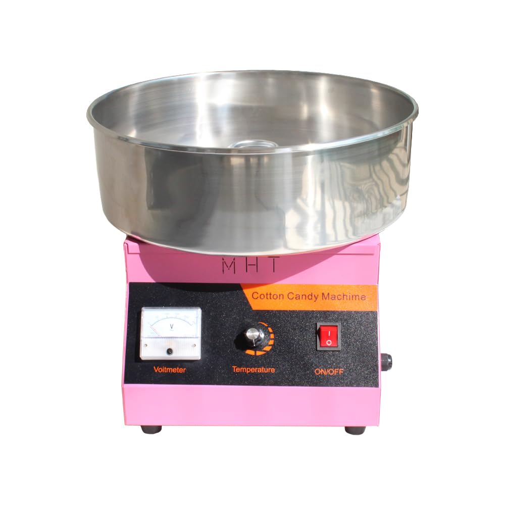 Cotton Candy Machine Commercial Cotton Candy Machine, Cotton Candy Maker, with Stainless Steel Bowl, Sugar Scoop,Anti-Rust Coating, for Family Party, Kids Birthday Pink