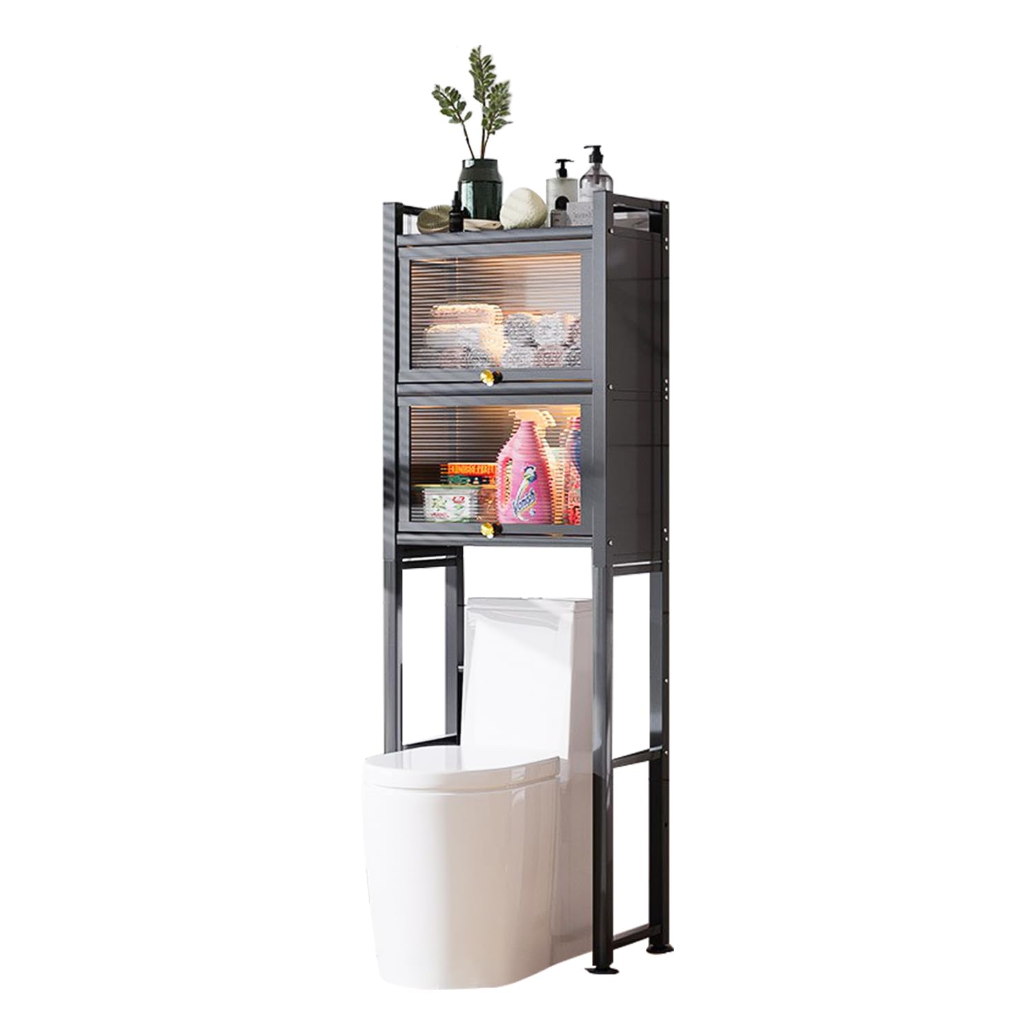 Mini Fridge Stand with Fixed Shelves, Over The Fridge Storage Organizer for Dorm, Kitchen, Office , Sturdy Metal Frame, Black, Multi Tier Shelf for Snacks, Drinks, Condiments, and Pantry Essentials