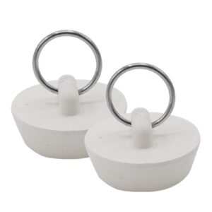 joyangy pack of 2 rubber drain stopper, 1-1/4 inch to 1-3/8 inch bathroom sink stopper, universal bathtub drain plug with hanging ring for bathroom kitchen sink tub drain