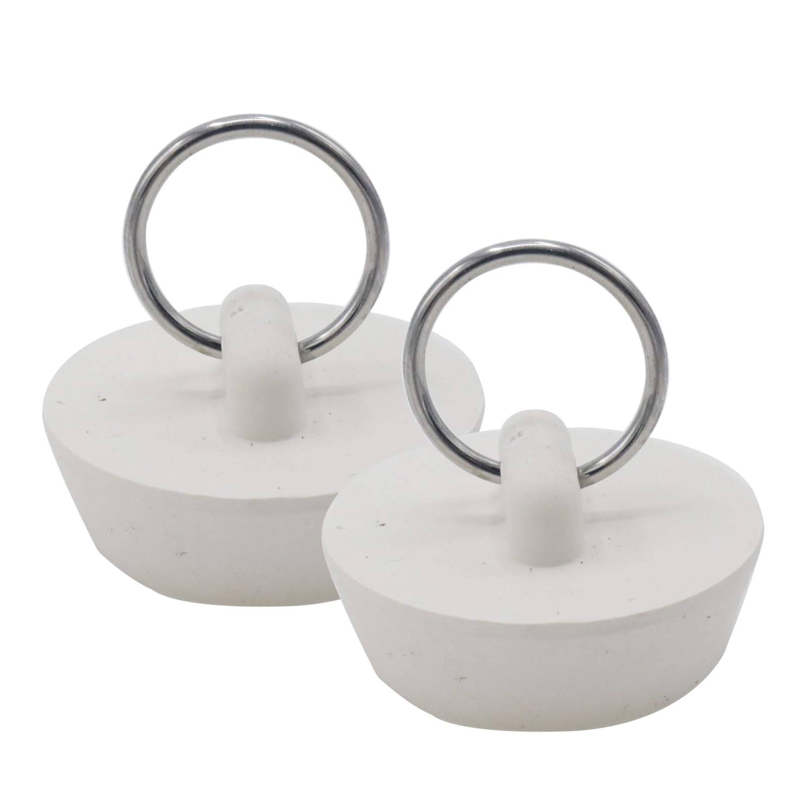 Joyangy Pack of 2 Rubber Drain Stopper, 1-1/4 Inch to 1-3/8 Inch Bathroom Sink Stopper, Universal Bathtub Drain Plug with Hanging Ring for Bathroom Kitchen Sink Tub Drain