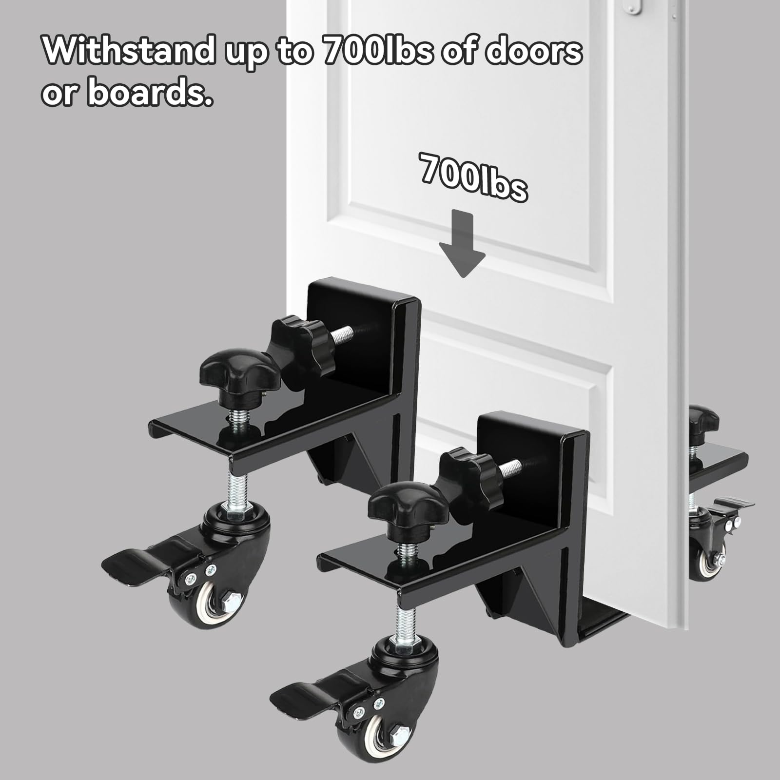 2 Pcs Door Installation Kit with 360°Swivel Wheels for 1-3/8" and 1-3/4" Pre-Hung, Slab, Stainless Steel Installation Tool Kit for Commercial & Residential Use