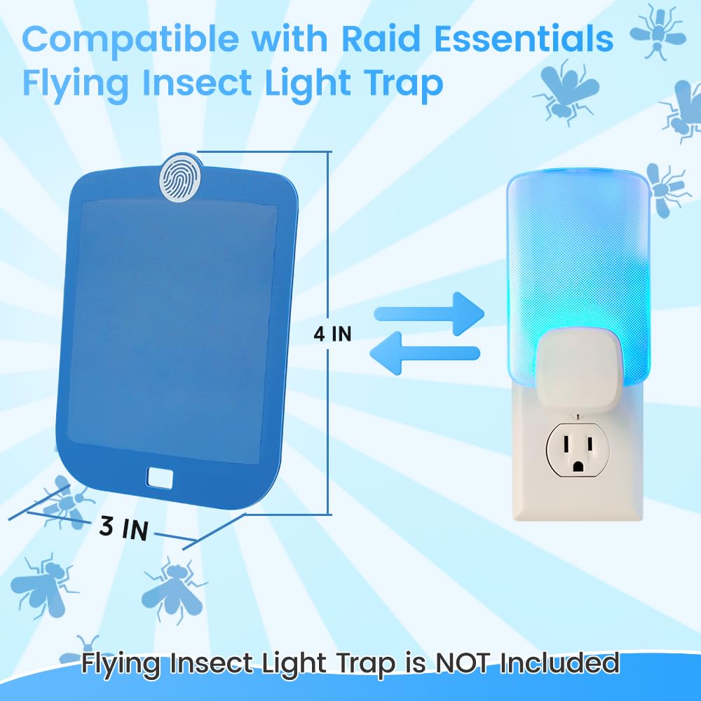 10 Pack Refill Cartridges Compatible with Raid Essentials Flying Insect Light Trap, Extra Sticky Refill Cartridges for Stem Flying Insect Light Trap for Effective Pest Control, Odorless and Pet Safe