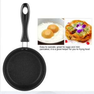 Generic Small Frying Pan, Mini Egg Omelette Pan, Portable Nonstick Pot with Comfort Grip Healthy and Safe, 12 cm/4.72"" Single Egg Frying Skillet, Black