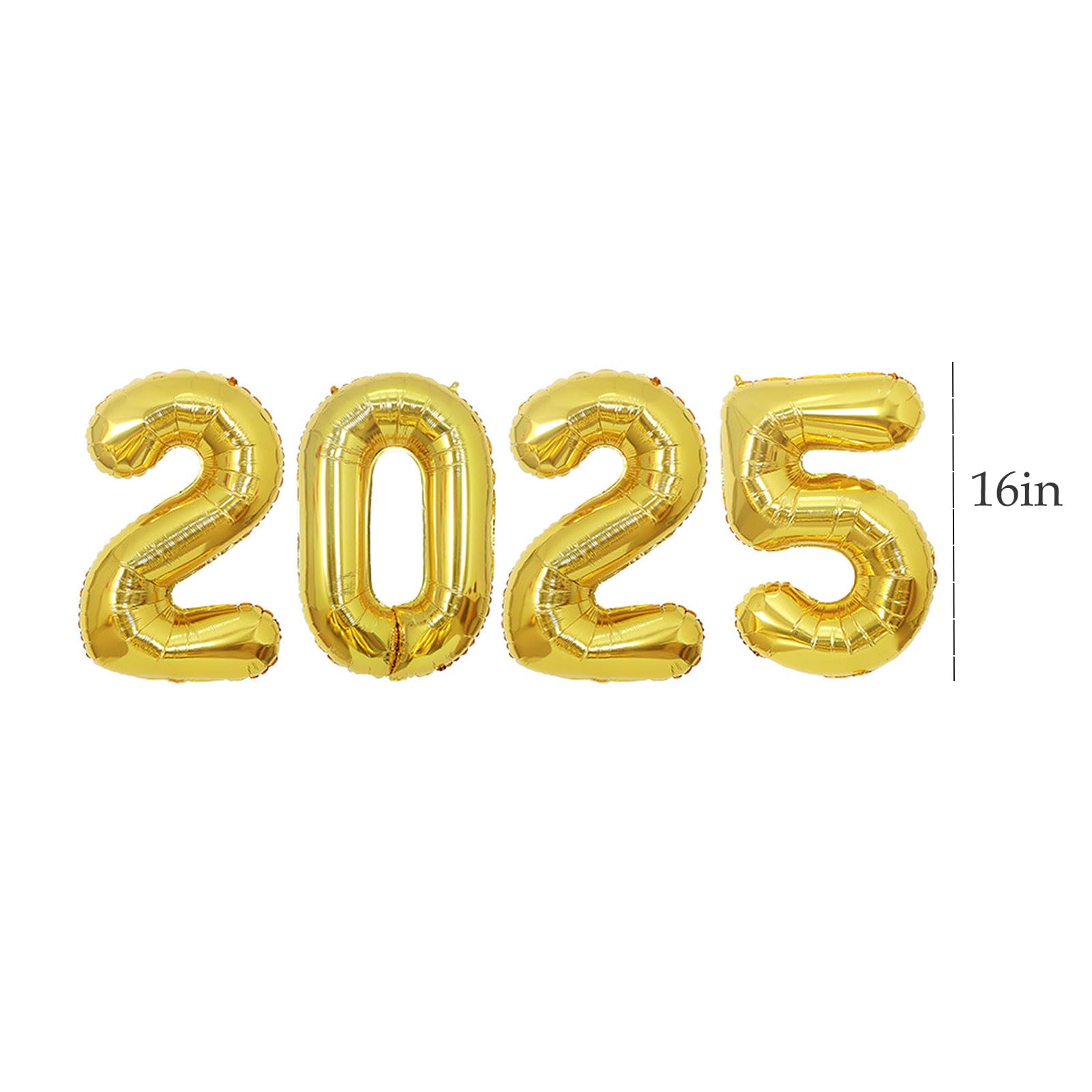 16 Inch 2025 Balloons, 2025 Foil Number Balloons for 2025 New Year Eve Festival Party Supplies Graduation Decorations, Gold