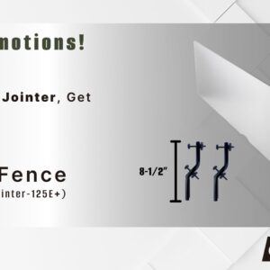 Cutech RP Jointer-125E+ 24" x 6" Cast Iron Fence with 8½" Fence Enhancement Brackets