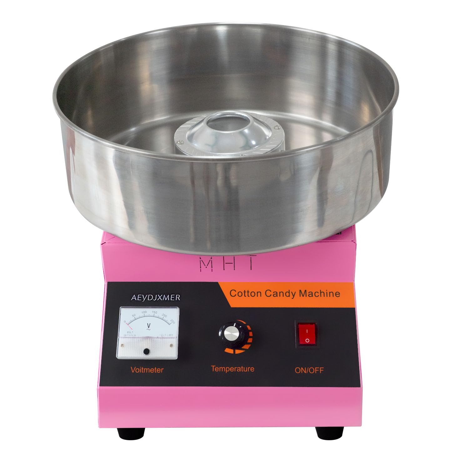 Cotton Candy Machine Commercial Cotton Candy Machine, Cotton Candy Maker, with Stainless Steel Bowl, Sugar Scoop,Anti-Rust Coating, for Family Party, Kids Birthday Pink