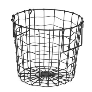 RXMORI Iron Wire Laundry Hamper, Nusery Storage Basket Bin, Bathroom Iron Dirty Clothes Laundry Basket Storage Holder Organizer, Laundry Sorter Clothes Basket Organizer