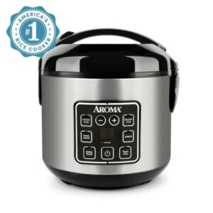 Generic 8-Cup (Cooked) Rice & Grain Cooker, Steamer, BondedGranite Coating, 64, Silver (Renewed)