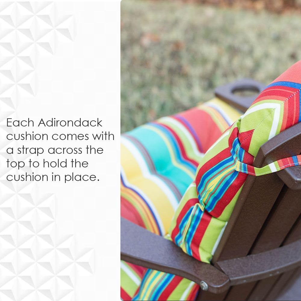 RSH DECOR: Sunbrella Foam Adirondack Chair Cushion | 48” x 20” x 2” | Sunbrella Performance Fabric | Water and Fade-Resistant | Outdoor Cushion for Patio Furniture | Milano Cobalt