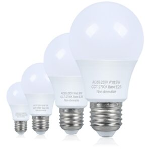 marxlait 4 pack led light bulbs 60 watt equivalent, warm light bulbs 2700k, e26 medium base, standard a19 led bulb, non-dimmable