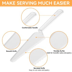 50PCS Disposable Cake and Pie Servers, Clear Cake Cutter Plastic Cake Cutting Spatula Pie Tart Pizza Slicer Pastry Servers for Kitchen Party Serving Utensils, 9 x 2.4 Inch