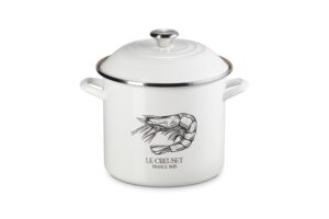 le creuset enamel on steel traditional shrimp stockpot, 10 qt., white