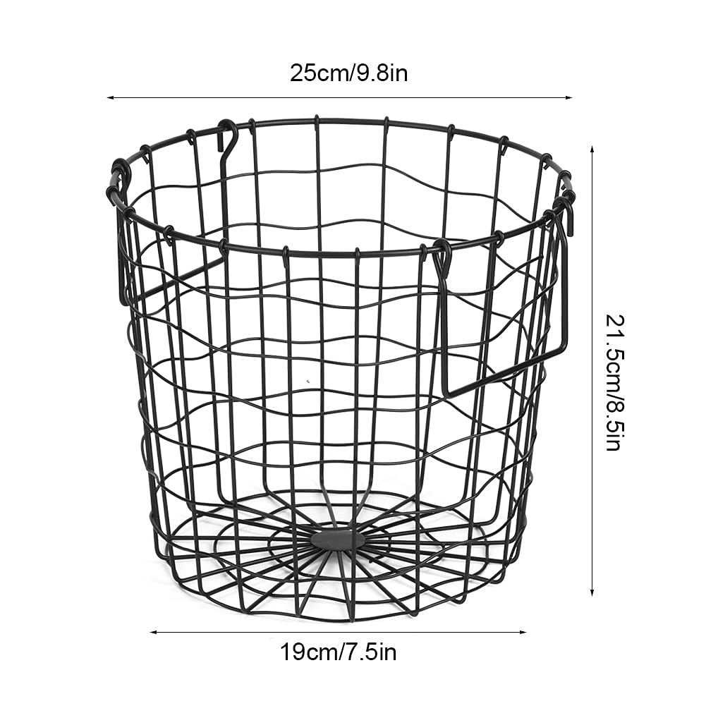 RXMORI Iron Wire Laundry Hamper, Nusery Storage Basket Bin, Bathroom Iron Dirty Clothes Laundry Basket Storage Holder Organizer, Laundry Sorter Clothes Basket Organizer