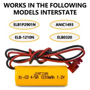 JINTION Exit Sign Emergency Light Ni-CD Battery 1.2v 1200mah 4/5 A NiCD Replacement NiCad Batteries