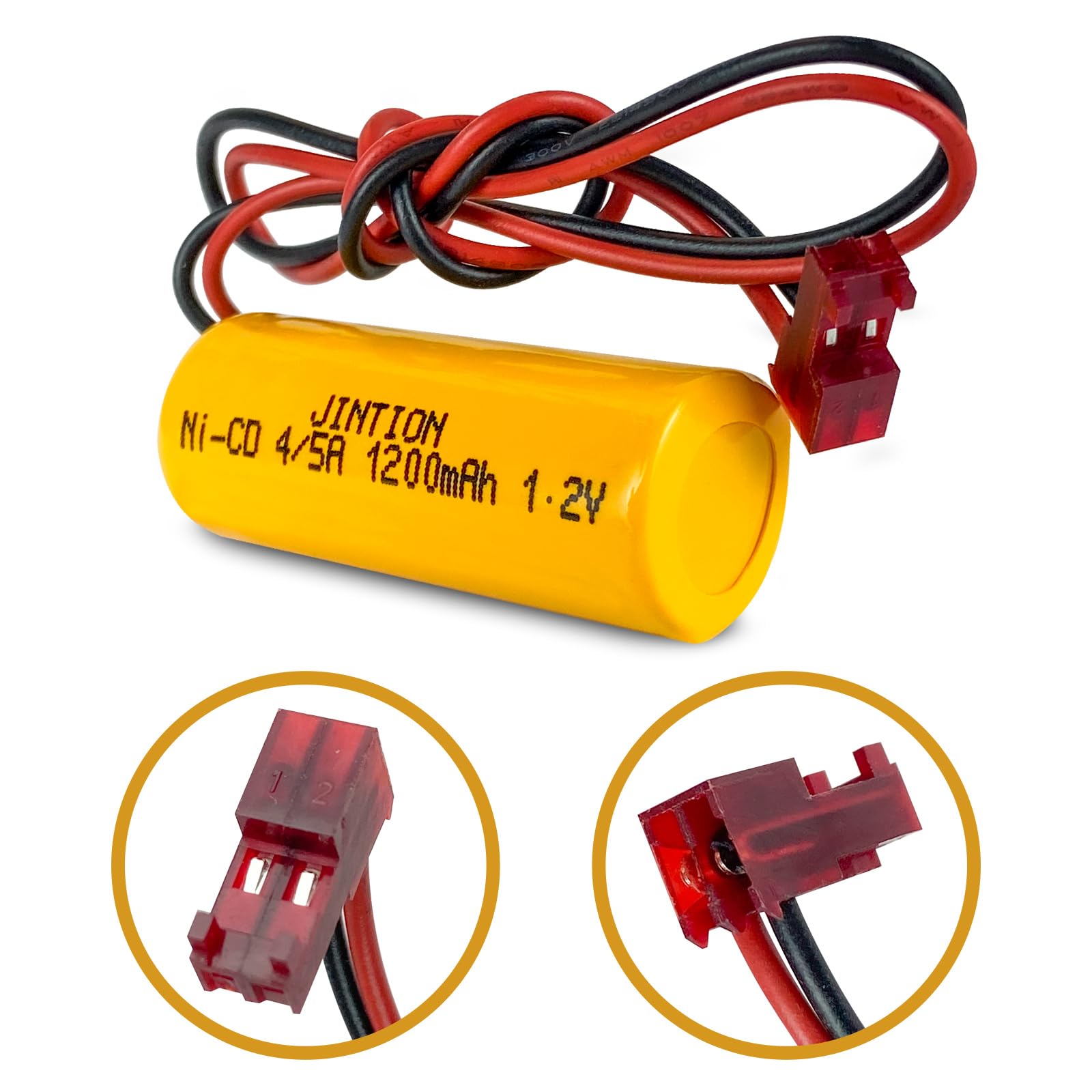 JINTION Exit Sign Emergency Light Ni-CD Battery 1.2v 1200mah 4/5 A NiCD Replacement NiCad Batteries