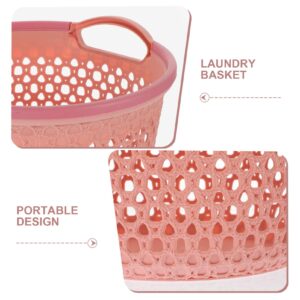 HOLIDYOYO Flexible Laundry Baskets, Hollow Plastic Laundry Hamper with Handles Round Clothes Washing Bins Sundries Organizer for College Dorm Laundry Room