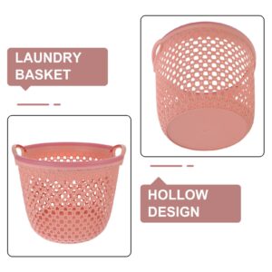 HOLIDYOYO Flexible Laundry Baskets, Hollow Plastic Laundry Hamper with Handles Round Clothes Washing Bins Sundries Organizer for College Dorm Laundry Room