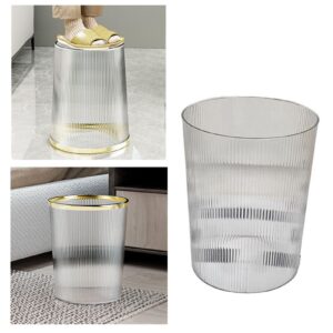 SUNFECILI Clear Trash Can,Space Saving Trash Wastebasket,Transparent Trash Can, Multipurpose Stylish Simple Round Shape Large Capacity Waste Basket for Bathroom Bedroom Kitchen Office