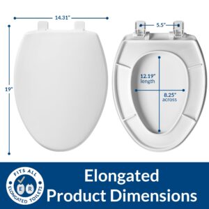 Mayfair Caswell Toilet Seat and Bidet Bundle, Slow Close Plastic Toilet Seat with Non-Electric, Easy to Install SlimGlow Bidet Attachment, Elongated, White