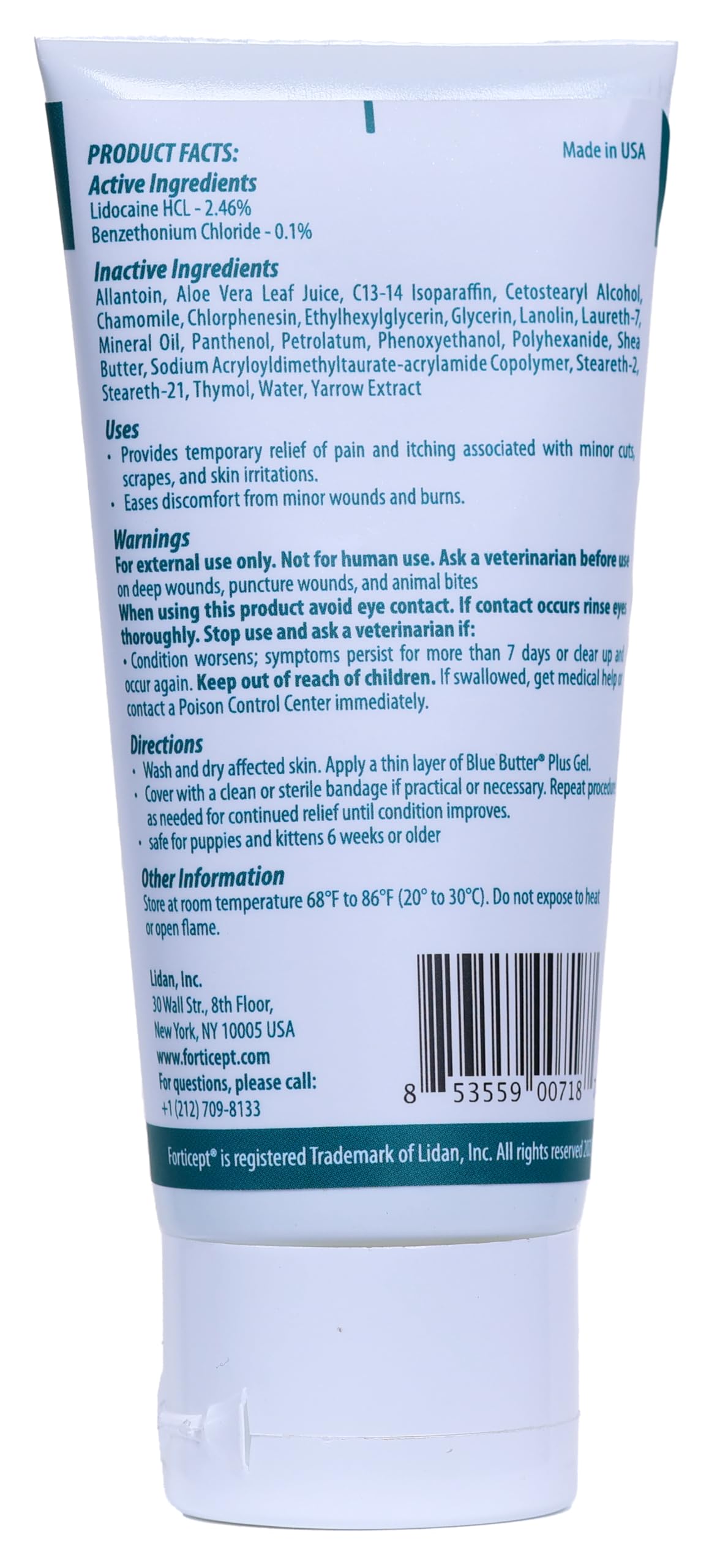 Forticept Blue Butter Plus Dog Itching Skin Relief Cream, Hot Spot Treatment for Dogs, Pain Relief, Dog Wound Care, Heals Skin Sores Irritation Cuts Bites Scrapes, 2 Oz