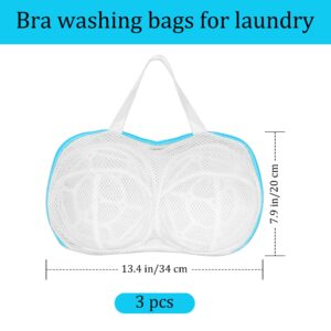 3Pcs Bra Washing Bags for Laundry, Lingerie Bag Underwear Brassiere Washing Bags with Zipper, Delicates Laundry Bag for Women Laundry Storage