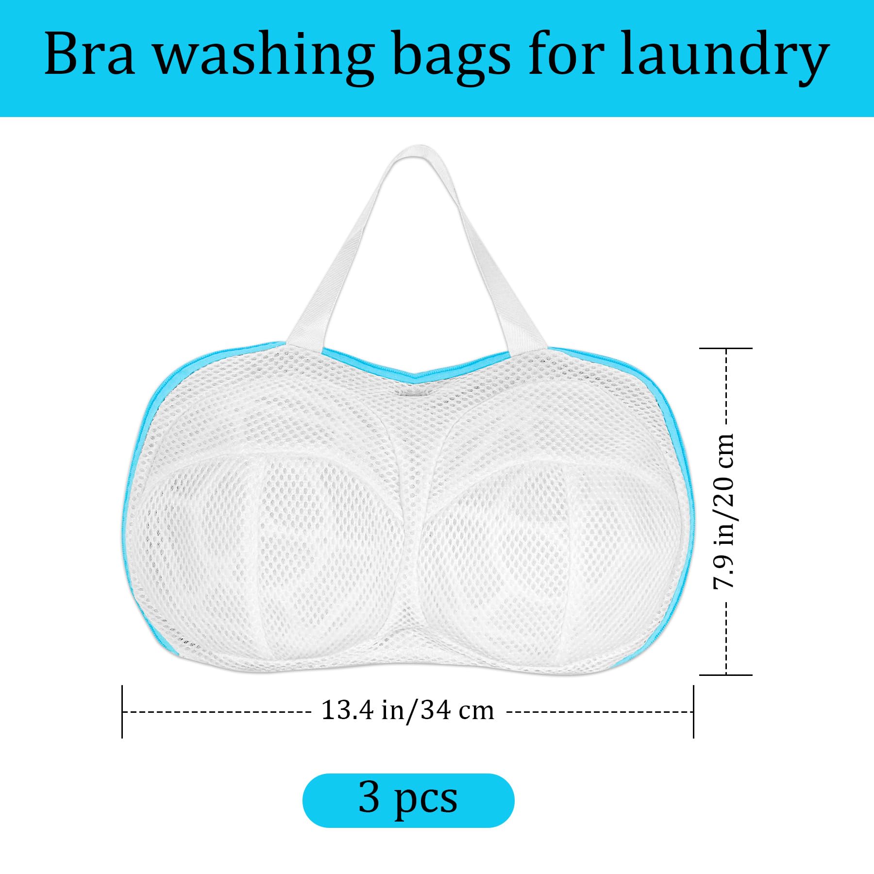 3Pcs Bra Washing Bags for Laundry, Lingerie Bag Underwear Brassiere Washing Bags with Zipper, Delicates Laundry Bag for Women Laundry Storage