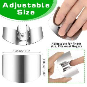 Andibro 4PCS Stainless Steel Finger Shield, Knife Finger Guards for Cutting Food and Vegetables Stainless Steel Finger Protector Safe Chopping Tools for Slicing Dicing Chopping