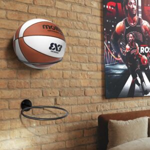 Qidoe Ball Storage Holder Wall Mount, Ball Stand Display Storage, Universal Ball Rack Metal Ball Holder Wall Mounted Basketball Display Rack for Basketball Football Volleyball Soccer Storage Display