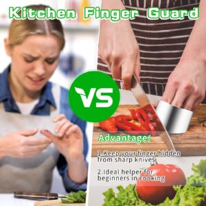 Andibro 4PCS Stainless Steel Finger Shield, Knife Finger Guards for Cutting Food and Vegetables Stainless Steel Finger Protector Safe Chopping Tools for Slicing Dicing Chopping