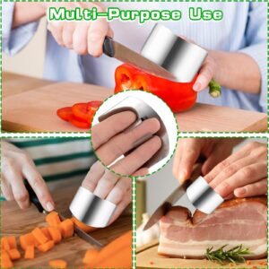 Andibro 4PCS Stainless Steel Finger Shield, Knife Finger Guards for Cutting Food and Vegetables Stainless Steel Finger Protector Safe Chopping Tools for Slicing Dicing Chopping