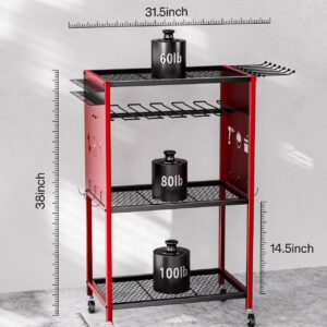 FHXZH Power Tool Organizer with Wheels - Garage Power Tools Storage Cart, Large Rolling Drill Holder Cordless Battery Storage, Heavy Duty Floor Standing Utility Rack Gift for Men, Husband, Father