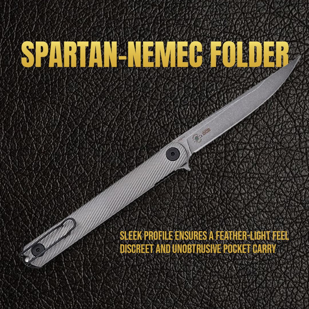 Spartan Blades Nemec Folder - Titanium | SFBL12TI, Gray