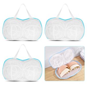 3pcs bra washing bags for laundry, lingerie bag underwear brassiere washing bags with zipper, delicates laundry bag for women laundry storage