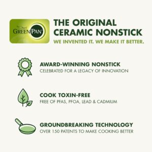 GreenPan Nova Healthy Ceramic Nonstick 10-Piece Cookware Pots and Pans Set, PFAS & PFOA-Free, Frying Pans, Saute, Stockpot, Utensils, Lids, Induction Suitable, Dishwasher Safe,Oven & Broiler Safe,Clay