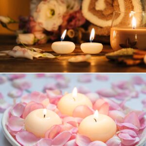 Treela 80 Pcs 1.73 Inch Unscented Floating Candles, Dripless Tealight Candles Home Decorations, Cute and Elegant Burning Candles for Wedding Vases Centerpieces Party Accessories (Ivory)