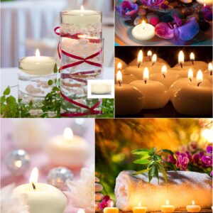 Treela 80 Pcs 1.73 Inch Unscented Floating Candles, Dripless Tealight Candles Home Decorations, Cute and Elegant Burning Candles for Wedding Vases Centerpieces Party Accessories (Ivory)