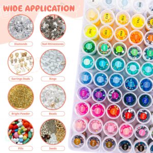 KQYSLXG Diamond Painting Storage Containers Set, 60 Grids Bead Organizer & Round Painting Labels and 12 Pcs Dispense, Diamond Painting Accessories Kits for DIY Diamond Art Craft Jewelry Bead Storage